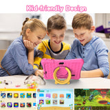 PRITOM Kids Tablet 7 Pulgadas, Android 11, 2GB RAM 32GB ROM, BT, WiFi, cámara Dual, Educativo, Control Parental, Software para niños con Estuche para Tableta para niños, Tipo C, Rosa