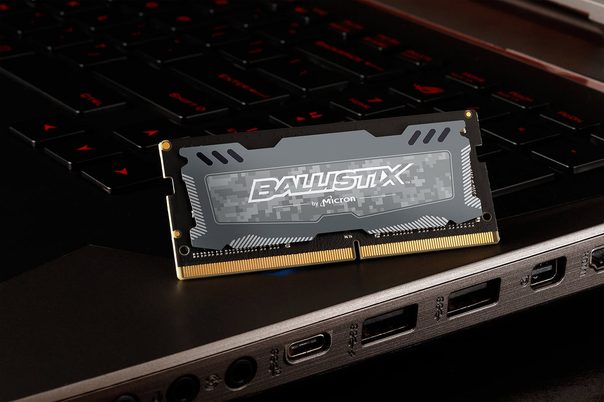 Ballistix Sport LT BLS2K16G4S240FSD - Kit de memoria RAM de 32GB (16GB x2, DDR4, 2400 MT/s, PC4-19200, CL16, Dual Rank x8, SODIMM, 260-Pin) gris