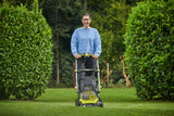 RYOBI Recortadora sin Hilos sin Hilos 18 V One+ RY18LMX40C-0 - Ancho Ø40 cm, Bandeja semirrígida 50 L, Ajuste centralizado, Mango Plegable - Batería no incluida