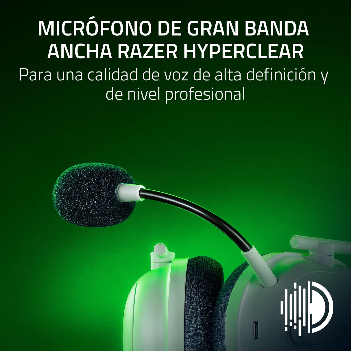 Razer Blackshark V2 Pro (Xbox) - Auriculares E-Sports Inalámbricos de Consola para Xbox S|X & One (Triforce de 50mm, HyperSpeed 2,4 GHz, Micrófono Desmontable HyperClear) Blanco