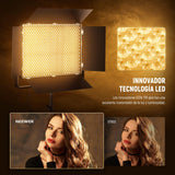 NEEWER 150W Bicolor LED Panel Luz Video Kit, 1440 Leds 49500Lux@0.5m 2500K-8500K CRI96+/TLCI97+ 0-100% Atenuación App/2.4G/Panel/Control DMX para Pro Estudio Foto Grabación Iluminación, AP150B