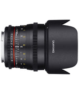 Samyang F1311106101 - Objetivo para vídeo VDSLR para Sony E (Distancia Focal Fija 50mm, Apertura T1.5-22 AS UMC, diámetro Filtro: 77mm), Negro