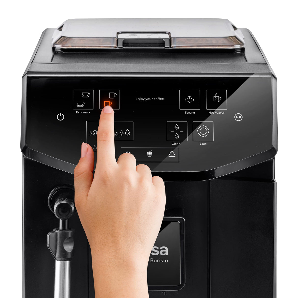 Ufesa Supreme Barista Cafetera Superautomática con 20 Bares, Panel Táctil, Molinillo Incorporado, Tecnología Patentada, Grosor del Café Ajustable, 1550W, Fabricada en España