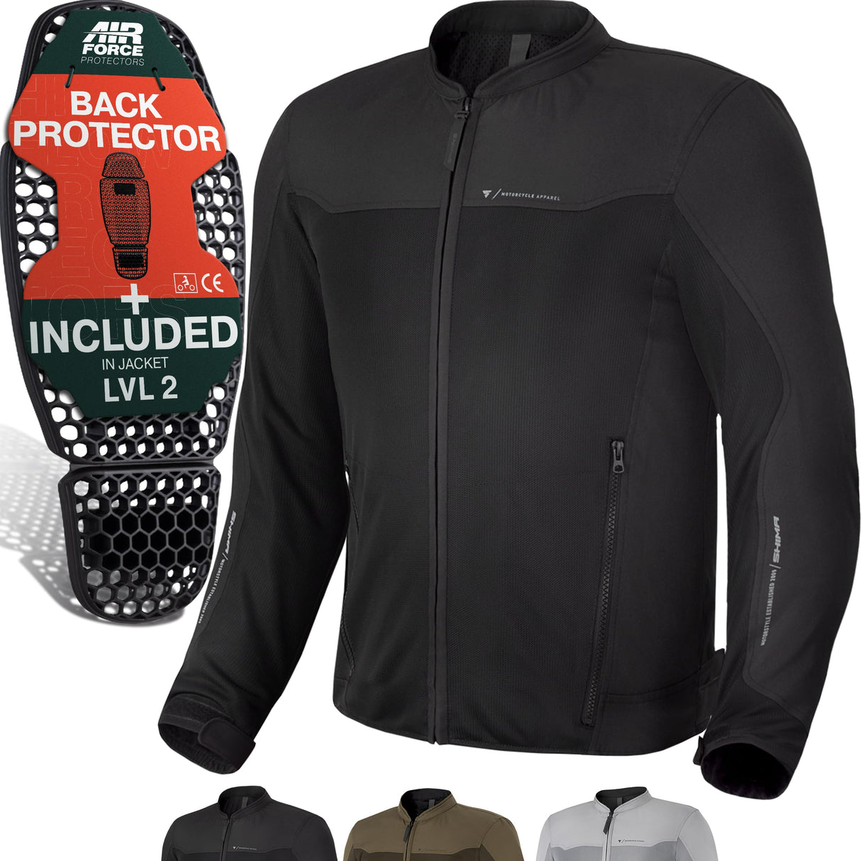 SHIMA OPENAIR Chaqueta Moto Hombre | Ligera y Transpirable Cazadora Moto Mesh de Verano Hombre con CE Espalda, Hombros, Codos Protecciones, Ajuste de la Anchura (Negro, XL)