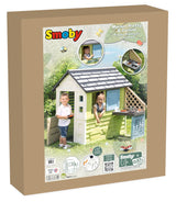 Smoby Life Casa Pretty con Cocina- Incluye Accesorios- Protección Anti-UV- con 57% Material Reciclado- Casa Infantil Exterior de jardín- Resistente a la Intemperie para niños de +2 años (7600810738)