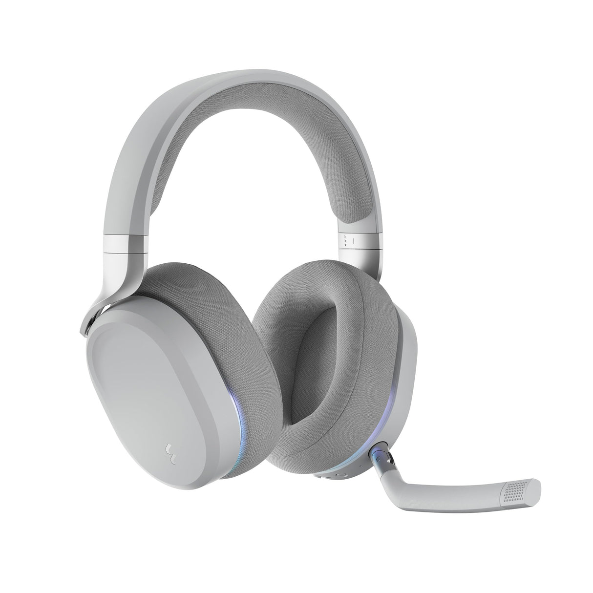 Fractal Design Scape Light - Auriculares inalámbricos para Gaming en PC - Micrófono Giratorio con Mute y antirruido - hasta 40 Horas de autonomía - Iluminación Ambiental configurable - Gris