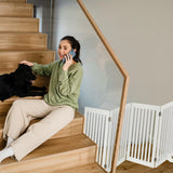 Relaxdays Barrera de Seguridad, Reja Ajustable para Perros, 1 Ud, 70x206,5 cm, Protector de Chimenea, MDF, Blanco, Tablero de Fibras