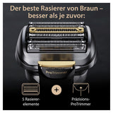 Braun Series 9 Pro+ Afeitadora Eléctrica Hombre, Máquina de Afeitar Barba, PowerCase, En Seco Y En Mojado, 9527s, Plata