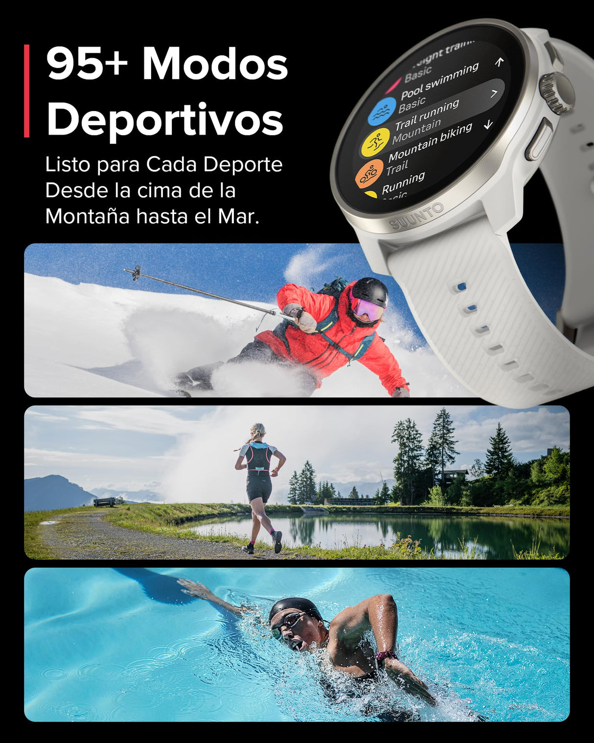 SUUNTO Race S Reloj Correr con Pantalla Táctil AMOLED, Reloj Deportivo GPS de Doble Frecuencia, Seguimiento de HRV y Sueño, Plan de Entrenamiento Basado en IA, Mapas Offline Gratuitos
