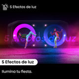 Hisense HP160 Party Rocket - Altavoz Portatil, Modo Karaoke, 160W, 5 Efectos de Luz, Batería de hasta 12 Horas de Duración, Modo Dual (2 Altavoces), Plug and Play, Bluetooth, AUX, USB, IPX4