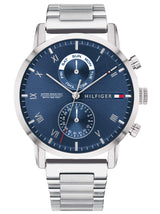 Tommy Hilfiger Reloj Analógico de Cuarzo Multifunción para Hombre con Correa de Acero Inoxidable Plateada - 1710401