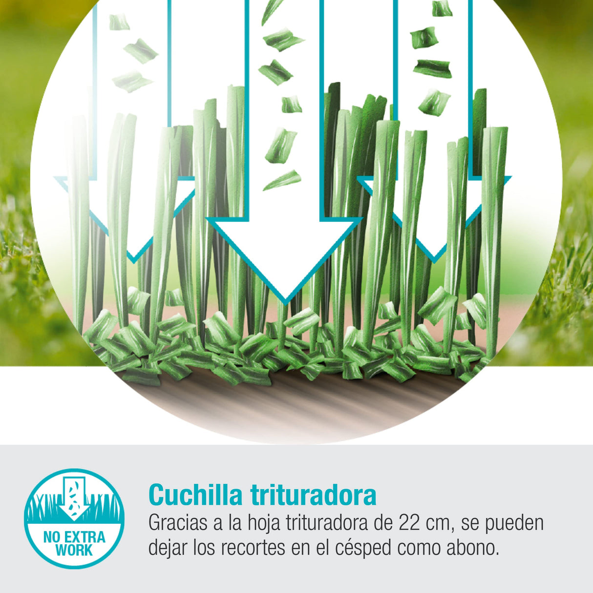 Gardena Cortacésped a batería HandyMower 22/18V P4A sin batería: cortacésped manual, para céspedes hasta 50 m², altura de corte ajustable, función de mulching (14620-55)