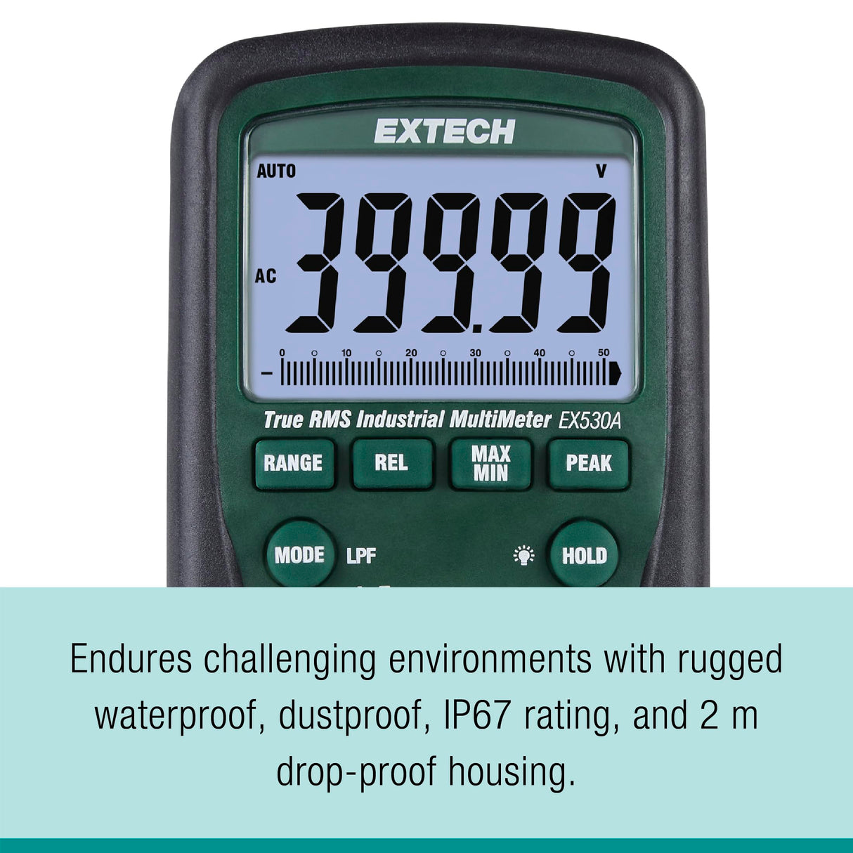 Extech EX530A Heavy Duty True RMS Multimeter (50000 count)