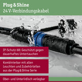 Paulmann 93930 Plug & Shine Connector exterior 10 m 1in-5out IP68 2x1,5 mm² 93930 Cable de extensión, cable de conexión, iluminación exterior, Negro