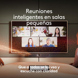 Logitech MeetUp 2 USB todo en uno para salas de conferencias, barra de vídeo compacta con funciones de inteligencia artificial integradas, funciona con Microsoft Teams, Zoom Rooms y Google Meet