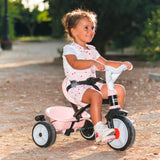 Smoby Triciclo Baby Driver Confort Rosa 3 en 1 Progresivo para Niños a Partir de 10 Meses, con Parasol Anti-UV, Volante con Claxon y Ruedas Silenciosas (7600741504)