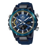 Casio Edifice Suspension Limited Edition 50th Anniversary Men's Watch Black and Blue Background ECB-2000SS-2AER