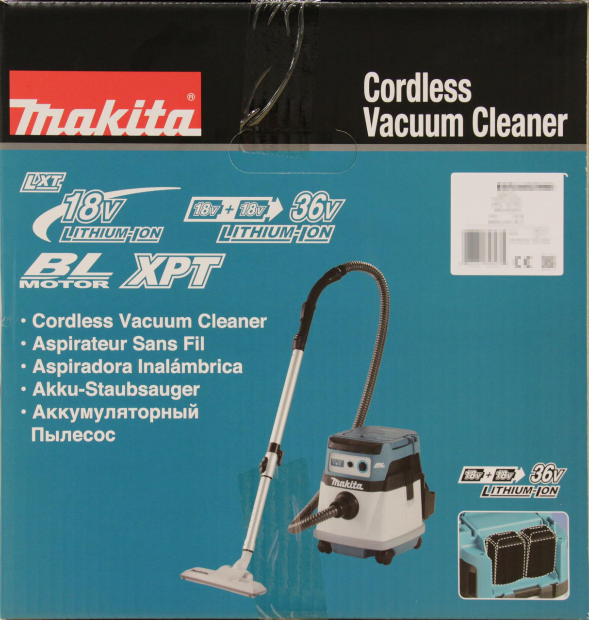 Makita DVC155LZX2 Aspirador BL 18Vx2 LXT 15L seco/húmedo