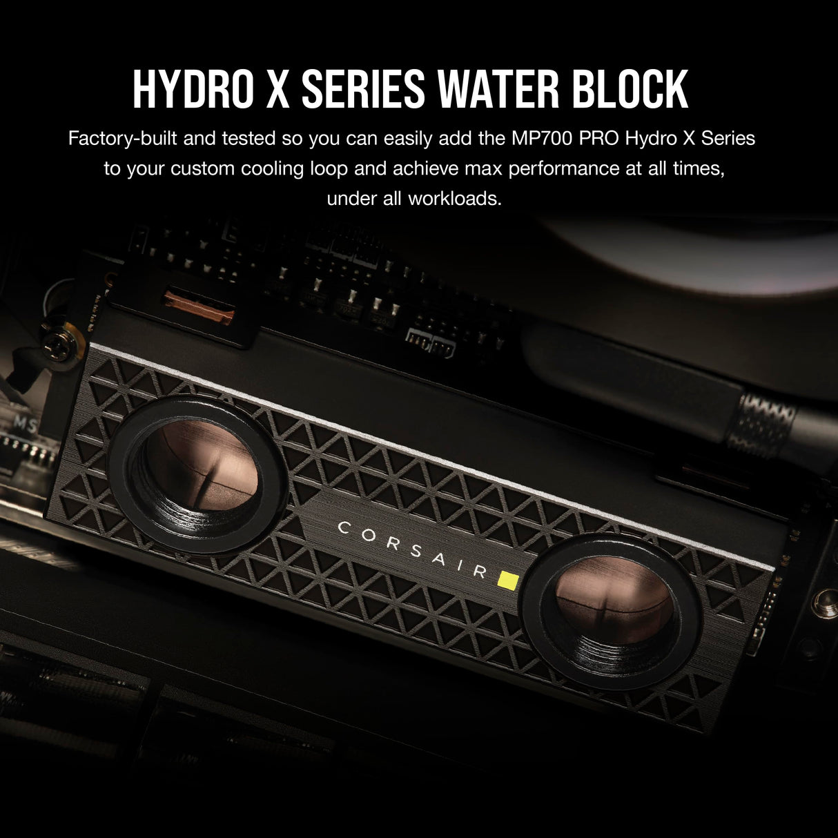 Corsair MP700 Pro Hydro X Series 4TB SSD M.2 PCIe Gen5 x4 NVMe 2.0 - M.2 2280 - Lectura Secuencial de hasta 12.400 MB/s - NAND TLC de Alta Densidad - Bloque de Agua Preinstalado - Negro