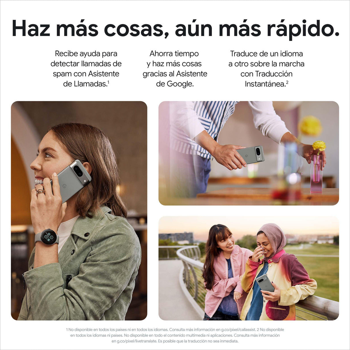 Google Pixel 8 - Smartphone Android libre con Cámara Pixel avanzada, batería con autonomía de 24 horas y potentes funciones de seguridad - Rosa, 256GB