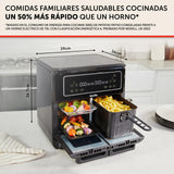 Breville Freidora de aire Halo Flexi | Horno con freidora de aire doble digital | 11 L Air Fryer: +10 raciones | Fríe, hornea, asa y calienta | 2400 W | Negro [VDF130X]