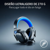 Razer BlackShark V3 X HyperSpeed for PlayStation - Auriculares inalámbricos para esports - Ultraligeros 270g - TriForce 50mm - Micrófono desmontable - HyperSpeed 2,4 GHz & Bluetooth - PS5/PC | Negro