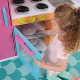 KidKraft Cocina de Juguete de Madera Deluxe Big and Bright para niños, con Accesorios incluidos, teléfono de Juguete y Set Utensilios de cocinita Infantil, Juguetes niños 3+ años (53100)