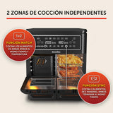 Breville Freidora de aire Halo Flexi | Horno con freidora de aire doble digital | 11 L Air Fryer: +10 raciones | Fríe, hornea, asa y calienta | 2400 W | Negro [VDF130X]
