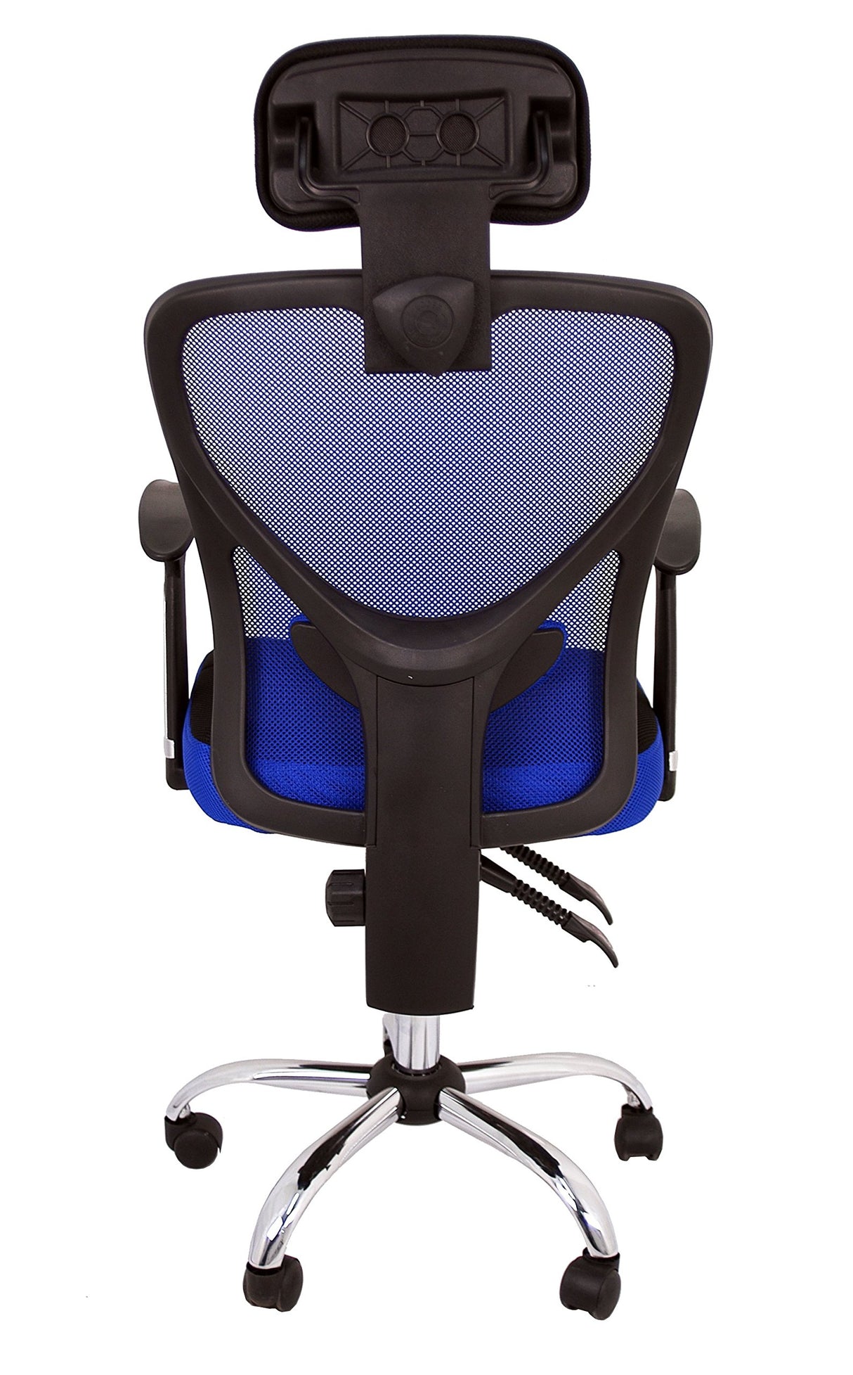 La Silla Española Ronda Silla de Oficina con Reposacabezas, Poliéster y Rejilla, Azul, 66x62x125 cm