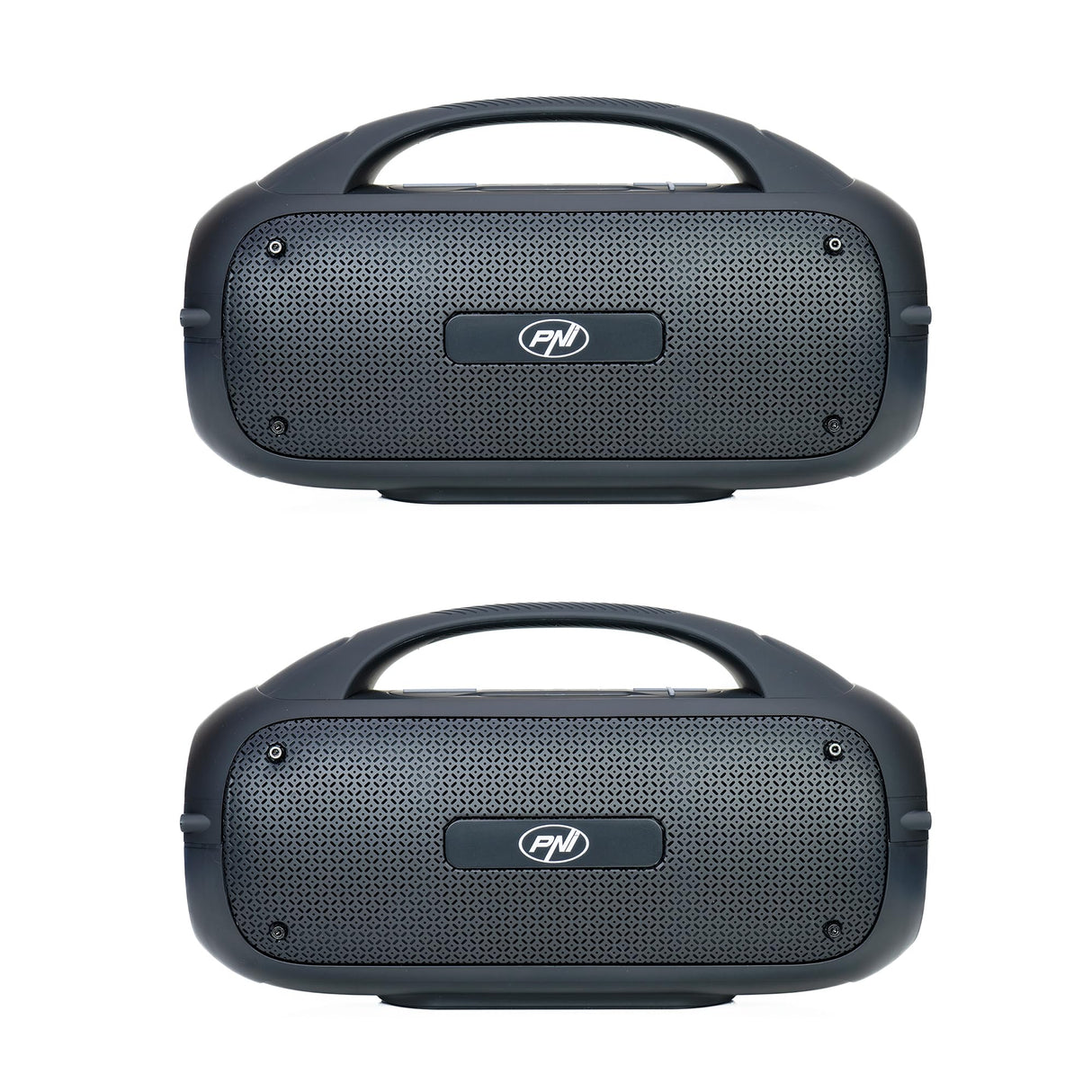 PNI Set de 2 Altavoces portátiles FunBox BT600, emparejamiento Mediante Bluetooth con función de Sonido estéreo, 65W, IPX4