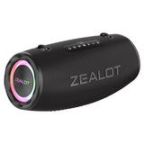 Zealot Altavoz Bluetooth Grande 80W de Potencia con Luz LED, Altavoces Inalámbricos 16000mah Batería, Autonomía de 40 Horas, Puerto de AUX, USB, Tarjeta TF, Bluetooth 5.2, IP67 Impermeable, Negro