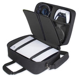 USA Gear PS5 Case - Funda De Consola Compatible con Playstation 5 Y PS5 Edición Digital con Interior Personalizable para Controlador De Playstation, Juegos, Auriculares Gaming Y Accesorios (Negro)
