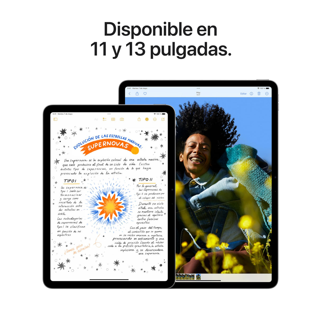 Apple iPad Air de 13 Pulgadas (M2): Pantalla Liquid Retina, 128 GB, cámara Frontal de 12 Mpx en Horizontal y Trasera de 12 Mpx, Wi-Fi 6E y 5G con eSIM, autonomía de Sol a Sol - Blanco Estrella