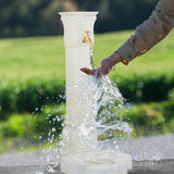 Relaxdays Fuente de Pie Antigua, con Grifo y Lavabo, 93x47x38 cm, Bebedero de Jardín, Terraza, Aluminio Fundido, Blanco, Latón