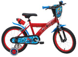 Vélo ATLAS Vélo 16'' Spiderman Équipé de 2 Freins, et Porte Bidon + Plaque Avant Décorative Bicicleta, Niños, Rojo