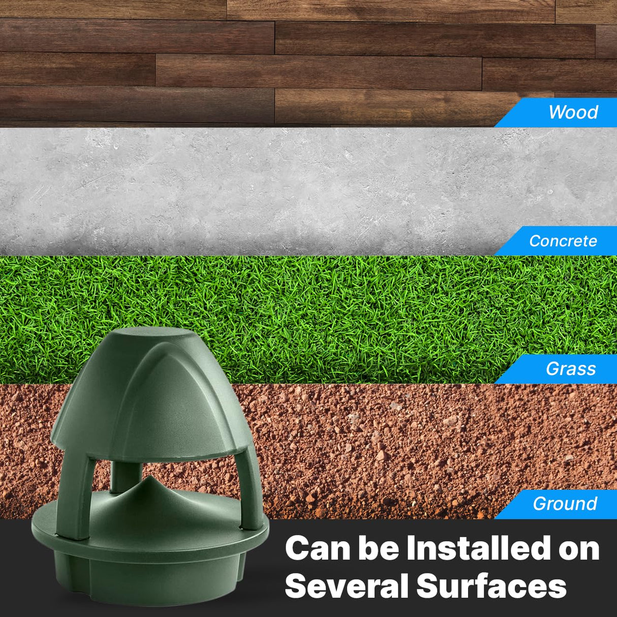 Pyle Altavoz de jardín Impermeable de 6.5 Pulgadas para Exteriores, Altavoz pasivo de 6.5 Pulgadas, 6-1/2 Pulgadas, coaxial de 2 vías, IP56, Muy Adecuado para instalación en Diferentes Superficies,