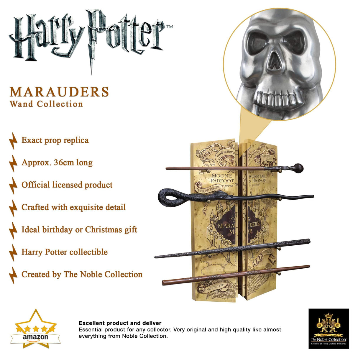Varita Collecion The Merodeadores + Display 36 X 21 Cm De Harry Potter