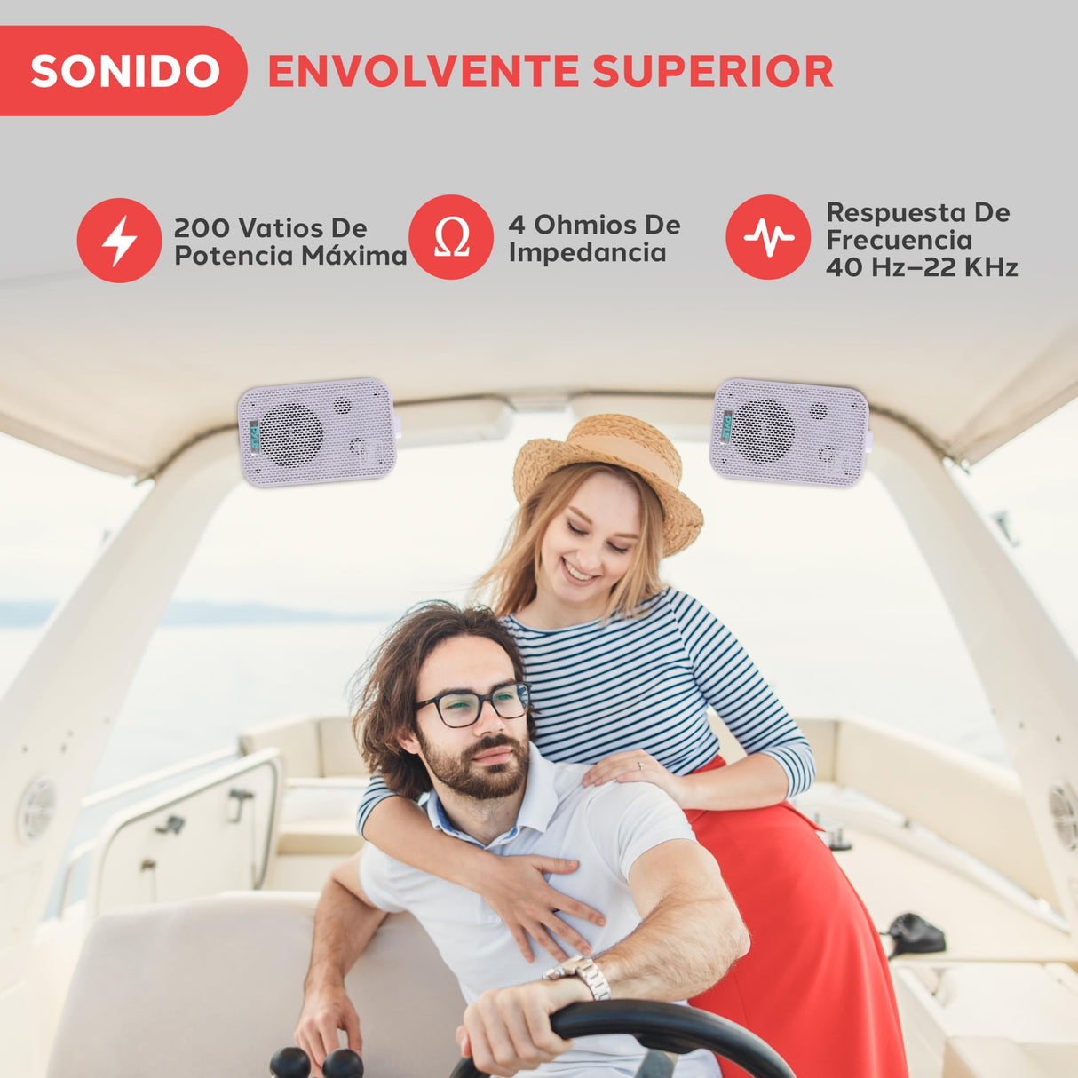Pyle Altavoces, Duales, Resistentes al Agua y a la Intemperie, Montaje en Pared o Techo, 5.25”, Ideal para Uso en Piscinas, Patios, Terrazas, Espacios Interiores