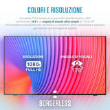 Atlantis A05-T22A-VHDM Monitor Táctil 22 Pulgadas, Pantalla 10 Teclas, Full HD 1920x1080, HDMI VGA DP, Inclinación 15°-50°, Cristal de Protección 7H, Contraste 1000:1, Ángulo 178/178, Vesa 100