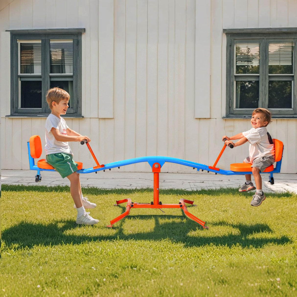 VEVOR- Balancín Infantil, Color Naranja Azul (Seesaw, 300 lbs Load)