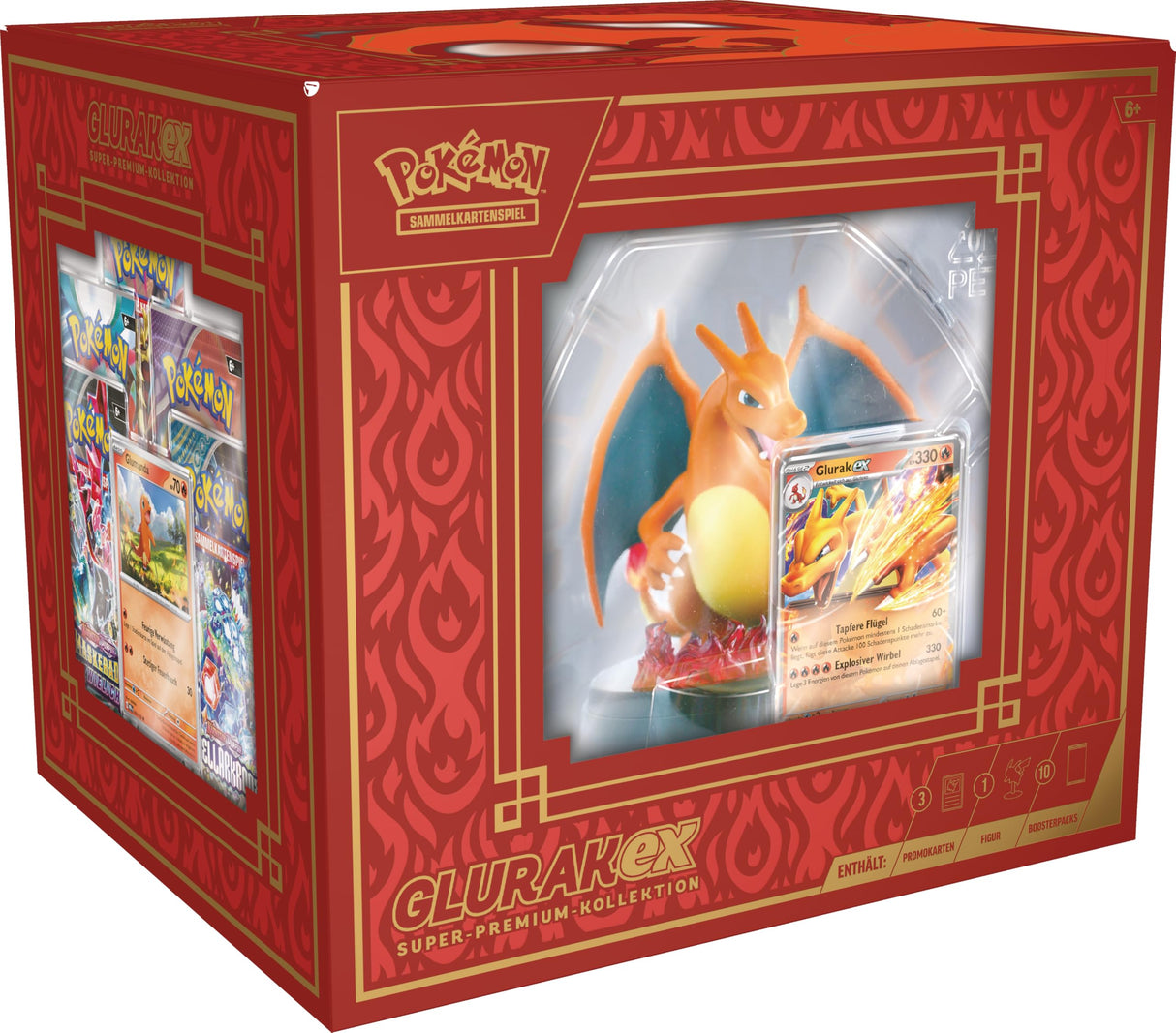 Pokémon Sammelkartenspiel Colección Super Premium Glurak-ex, Multicolor, 24.9 cm (290-45902 : C : DE : 45 :)