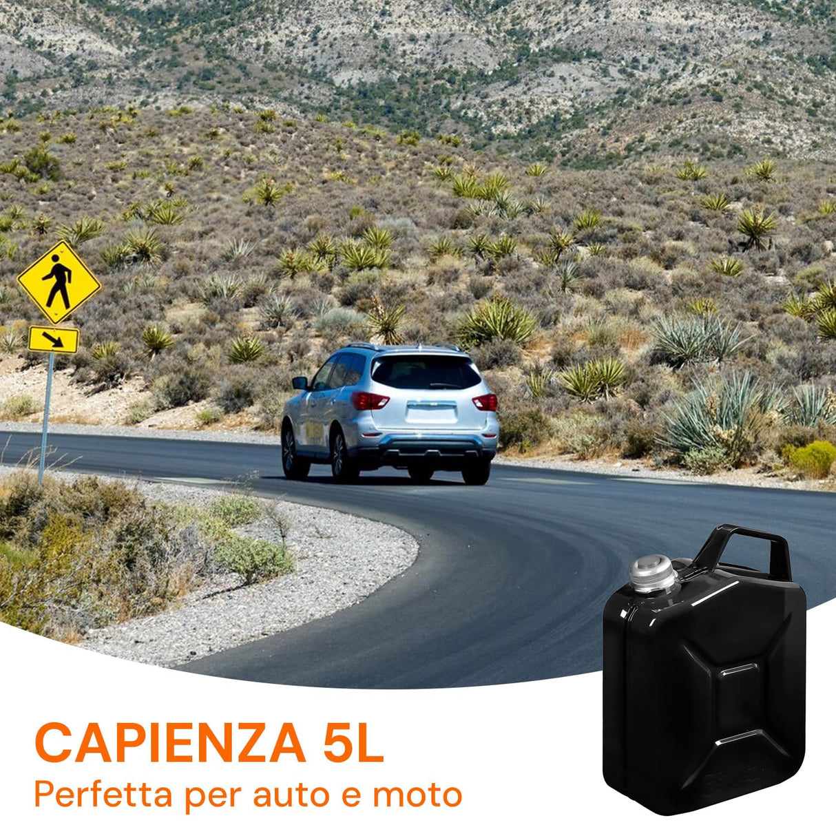 Bidón de combustible de metal barnizado con polvo epoxi, de 5 l, con tapón magnético, grosor 0,9 mm, para diésel, gasolina y queroseno