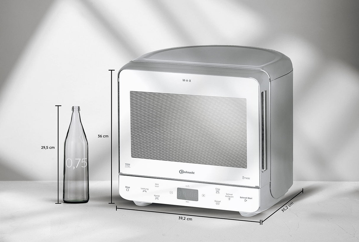 Bauknecht MW 39 WSL - Combinación de parrilla y microondas / función Crisp / 700 W / 13 L / Diseño compacto para ahorrar espacio en esquinas, parrilla de 700 W / función de cocción al vapor