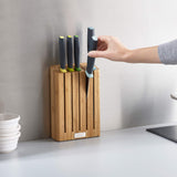Joseph Joseph Elevate Knives - Set de 5 Cuchillos con Portacuchillos de Bambú - Multicolor