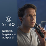 Philips Serie 7000 Afeitadora Eléctrica Hombre, Máquina de Afeitar Barba con Recortadora, 45 cuchillas, 60min de uso, En Seco y Húmedo, Recargable, Centro de Limpieza, Base Carga, S7886/55, Negro