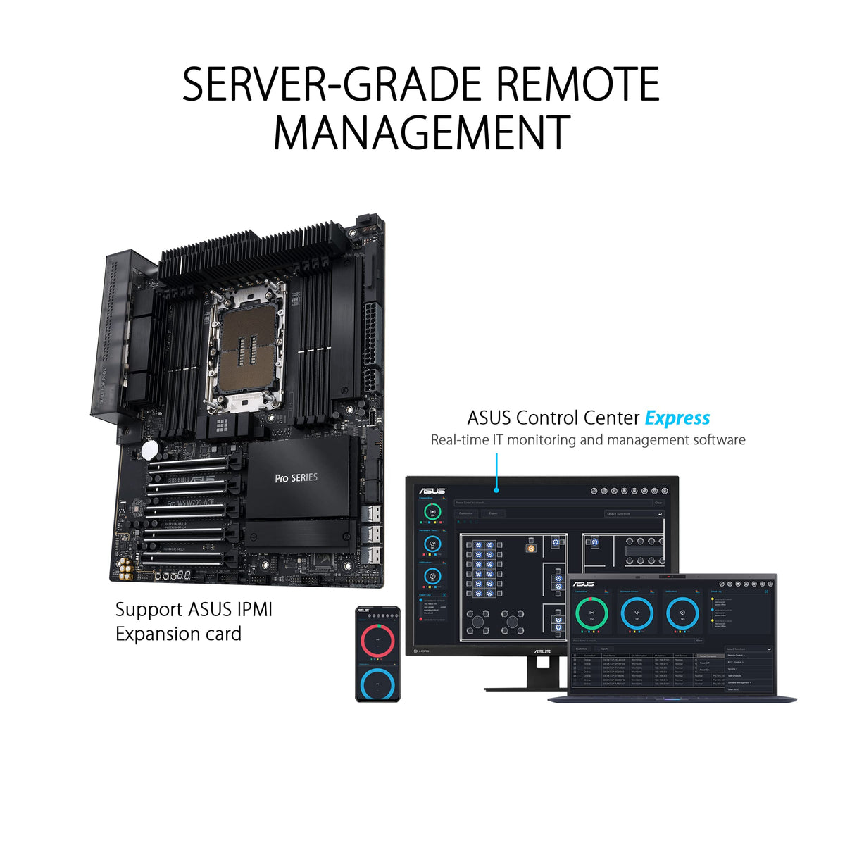 ASUS Pro W790-ACE Placa Base Intel W790 (LGA 4677 CEB con PCIe 5.0 x16, M.2, LAN 10G y 2.5G, gestión remota de Nivel de Servidor, 12+1+1 DrMOS, USB 3.2 Gen 2x2 Type-C Frontal y Trasero), Negro