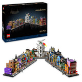 LEGO Harry Potter Tiendas Mágicas del Callejón Diagon Maqueta para Adultos y 12 Micro Figuras de Colección, Autobús Noctámbulo, Regalo para Mujeres y Hombres, Decoración Dormitorio, Set de Magia 76444