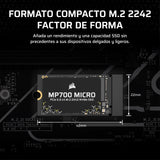 Corsair MP700 Micro 2TB PCIe 5.0 NVMe M.2 2242 SSD – hasta 10.000 MB/s de Lectura, 8.500 MB/s de Escritura – Velocidad Gen5 para Portátiles y Mini PC – Negro