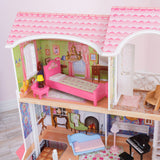 KidKraft Casa de muñecas de Madera Magnolia Mansion para muñecas con Muebles y Accesorios incluidos, Casita de Juguete con Ascensor y balcón, 3 Niveles de Juego, Juguetes niños y niñas 3 años (65907)