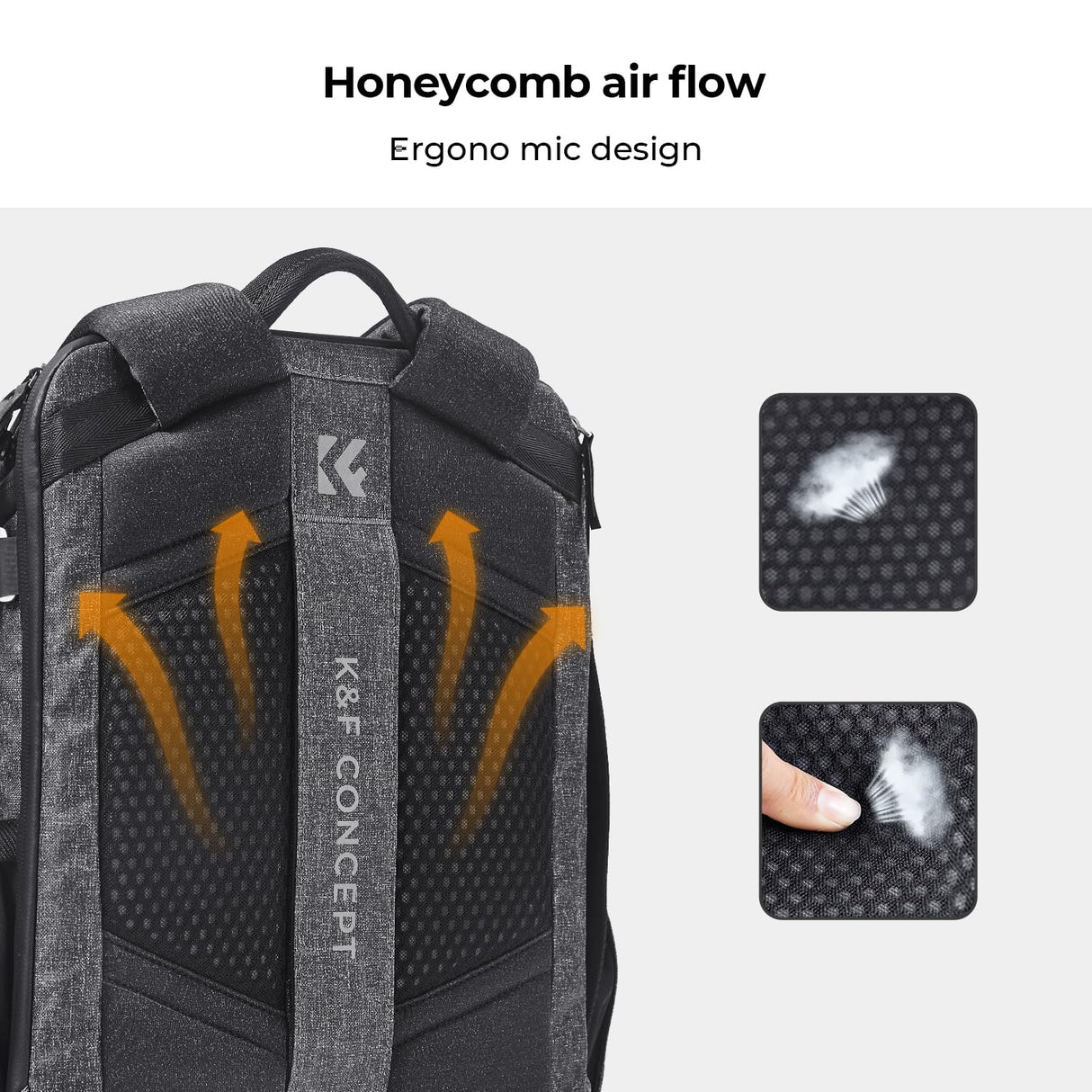 K&F Concept Multifuncional Mochila para Cámara Profesional Mochila de Fotografía, 25L+1.5L Expansión Bolsa para Cámara con Cubierta para Lluvia Antirrobo, Compartimiento para Portátil de 16 Pulgadas